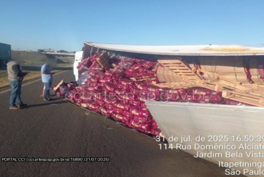 carreta-tomba-com-28-toneladas-de-racao-na-sp-127-em-itapetininga3A-veja-detalhes