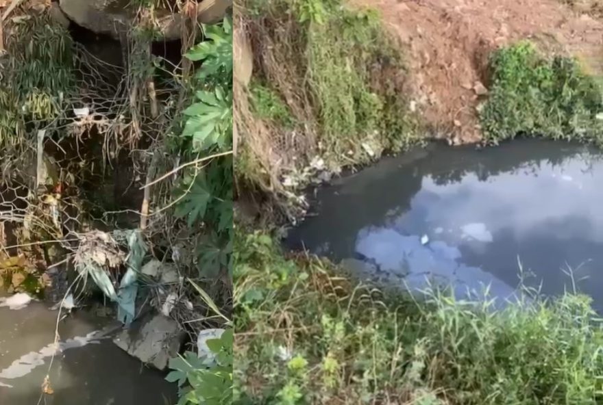 vazamento-de-esgoto-em-corrego-de-sao-miguel-arcanjo-causa-mau-cheiro